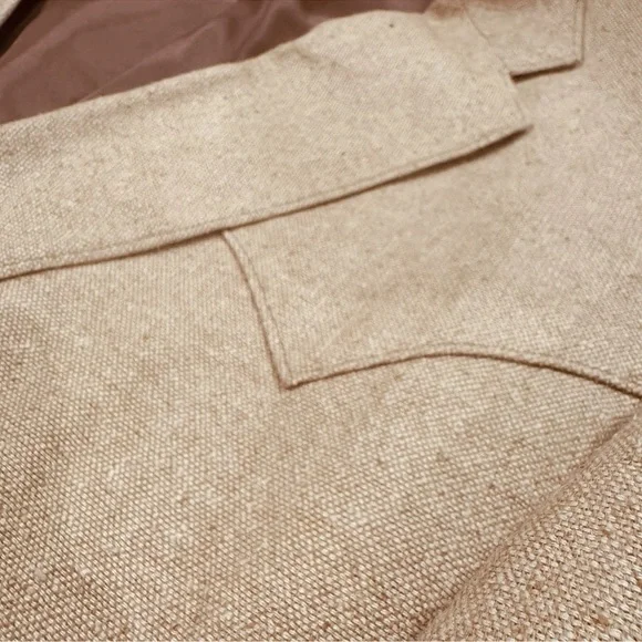 Circle S Blazer Mens 52R Wheat Tan Western Yoke Tweed 2 Button Made in USA - Picture 6 of 8